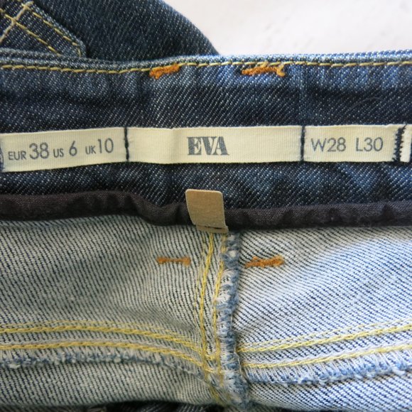 TopShop Moto Eva Cotton Blend Dark Wash Boot Cut Denim Jeans - Size US 6 UK 10 - Picture 5 of 7